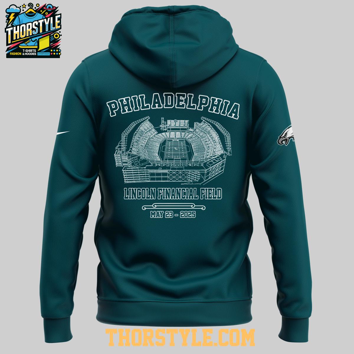 Philadelphia Eagles M72 World Tour 2025 Lincoln Financial Field Hoodie T-Shirt Philadelphia Eagles M72 World Tour 2025 Lincoln Financial Field Hoodie T-Shirt