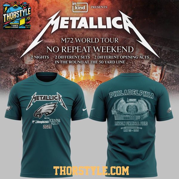 Philadelphia Eagles M72 World Tour 2025 Lincoln Financial Field Hoodie T-Shirt