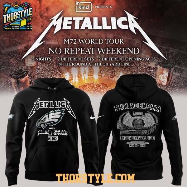 Philadelphia Eagles M72 World Tour 2025 No Repeat Weekend Hoodie T-Shirt