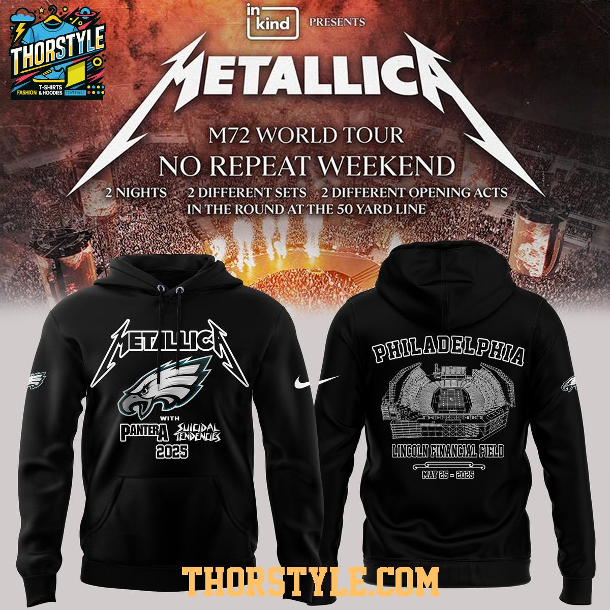 Philadelphia Eagles M72 World Tour 2025 No Repeat Weekend Hoodie T-Shirt Philadelphia Eagles M72 World Tour 2025 No Repeat Weekend Hoodie T-Shirt