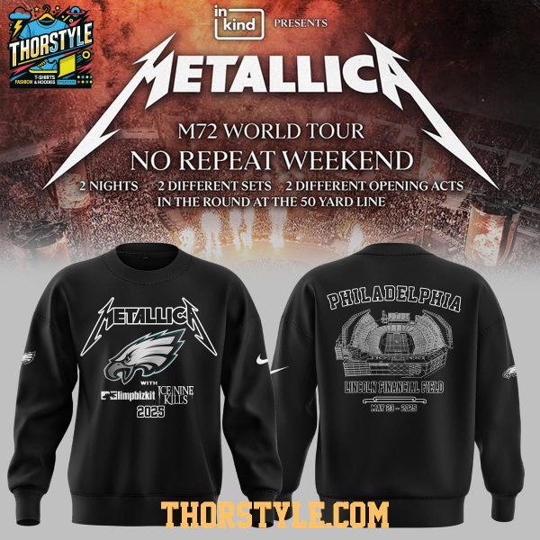 Philadelphia Eagles M72 World Tour 2025 No Repeat Weekend Hoodie T-Shirt