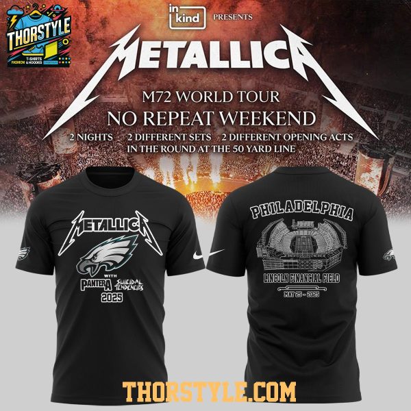 Philadelphia Eagles M72 World Tour 2025 No Repeat Weekend Hoodie T-Shirt