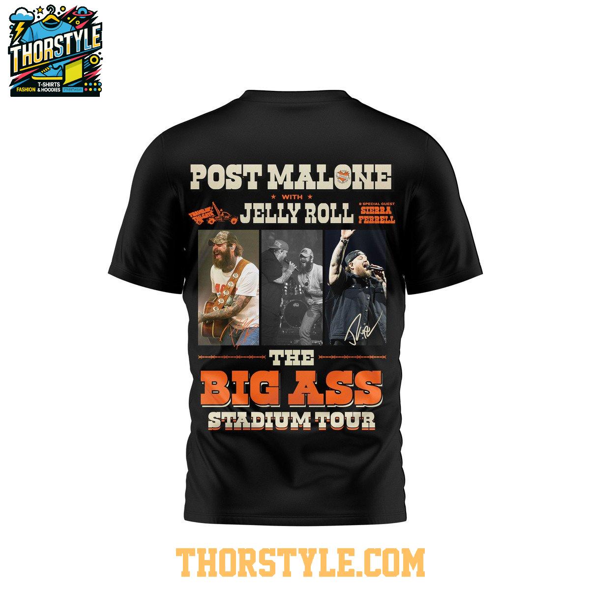 Post Malone And Jelly Roll 2025 Ready For The Big Ass Stadium Tour Hoodie T-Shirt Post Malone And Jelly Roll 2025 Ready For The Big Ass Stadium Tour Hoodie T-Shirt
