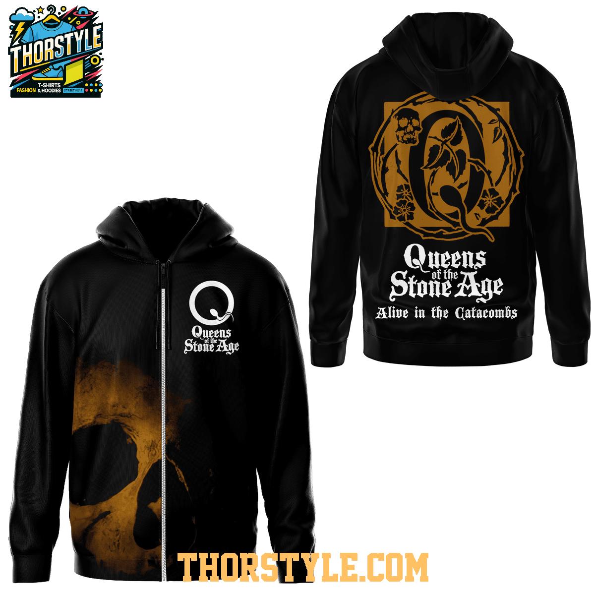 Queen Of The Stone Age Alive In The Catacombs 2025 Hoodie T-Shirt Queen Of The Stone Age Alive In The Catacombs 2025 Hoodie T-Shirt