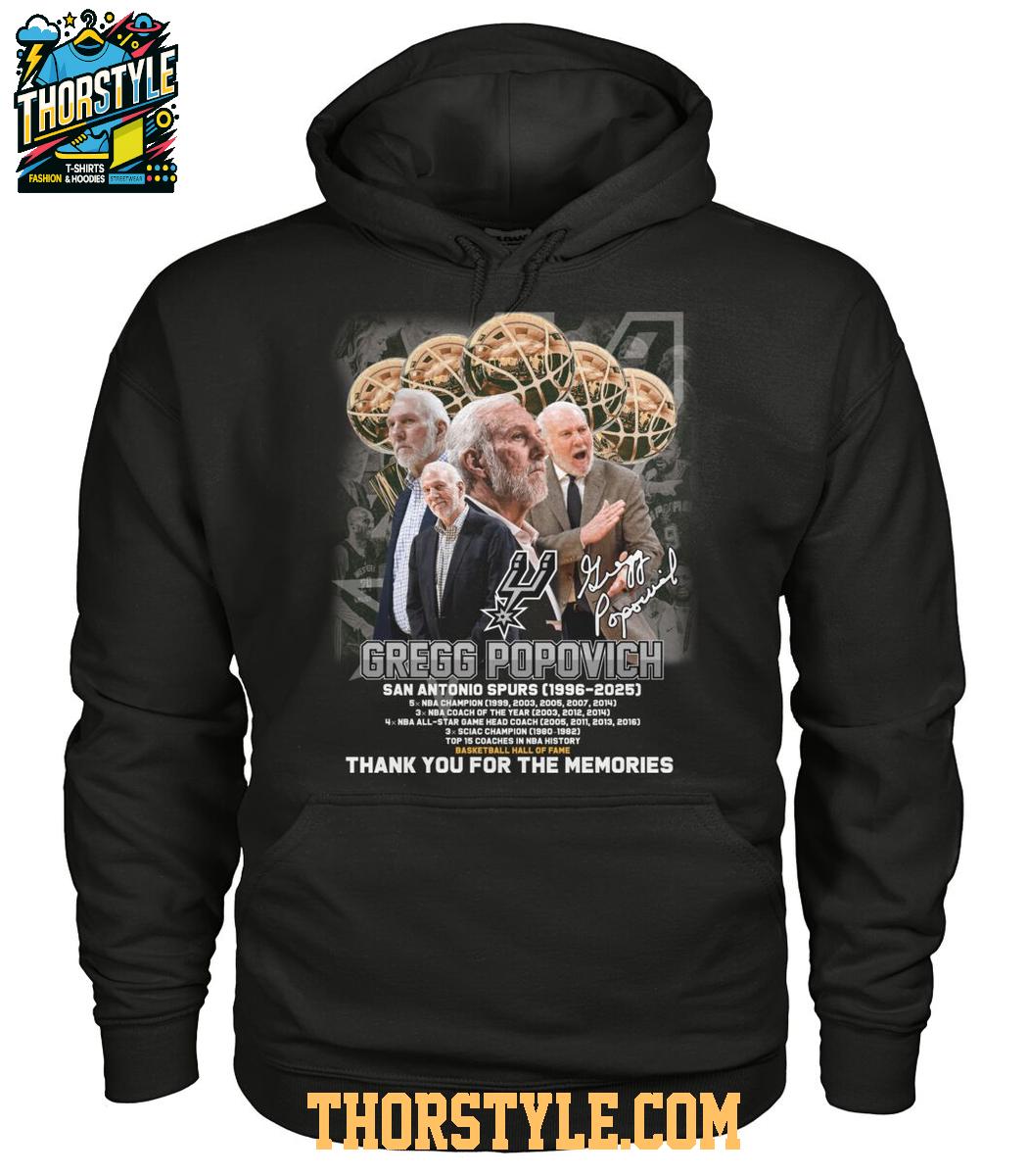 San Antonio Spurs 1996-2025 Gregg Popovich Thank You For The Memories Tshirt San Antonio Spurs 1996-2025 Gregg Popovich Thank You For The Memories Tshirt