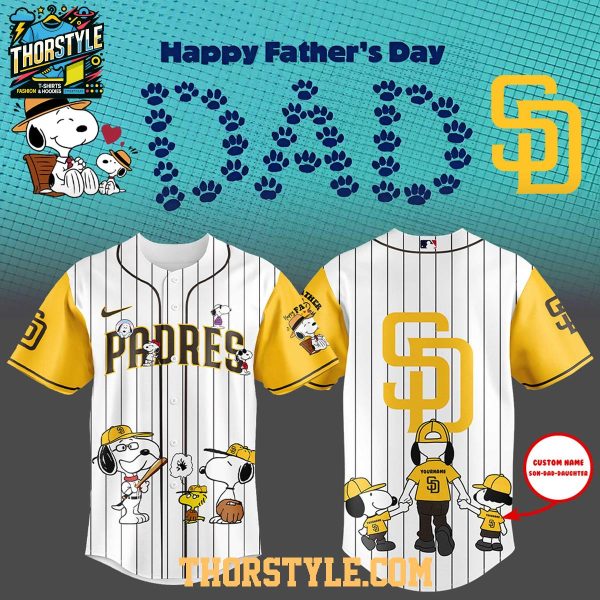 San Diego Padres Snoopy Happy Father’s Day Peanuts 2025 Baseball Jersey