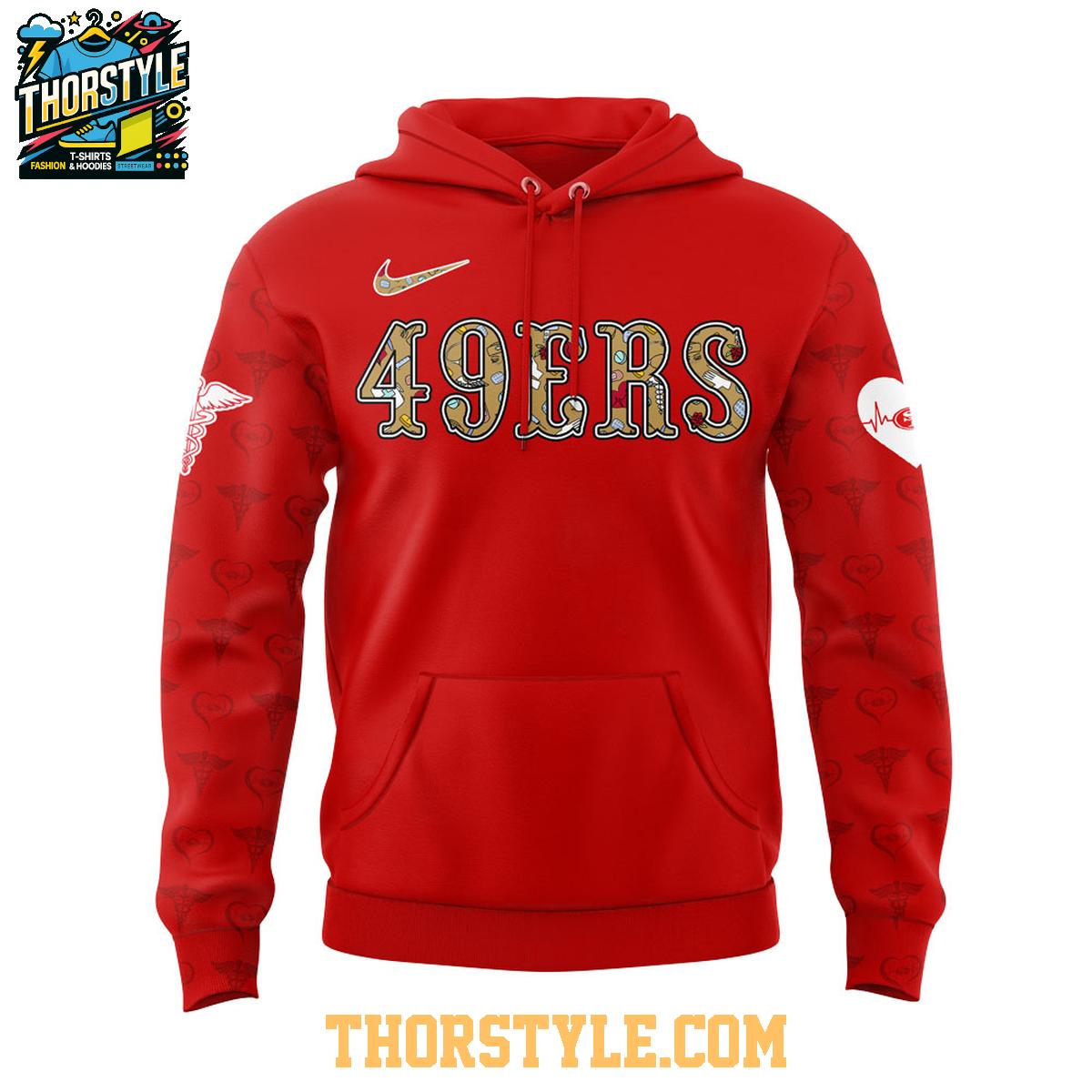 San Francisco 49ers Nurses Appreciation 2025 Work Of Heart Hoodie T-Shirt San Francisco 49ers Nurses Appreciation 2025 Work Of Heart Hoodie T-Shirt
