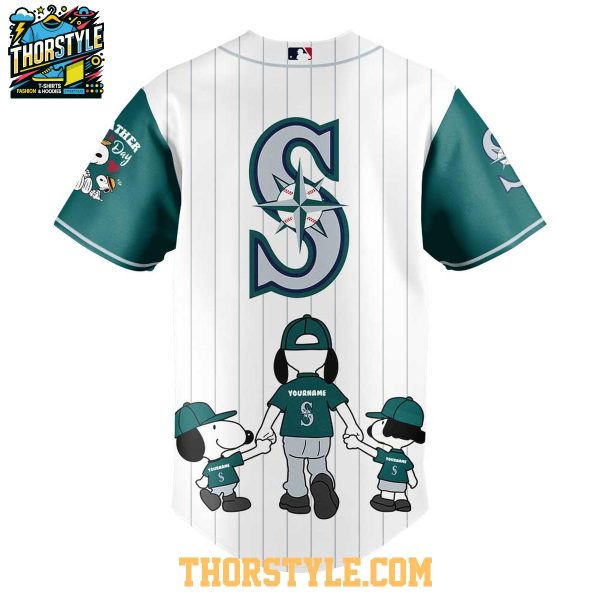 Seattle Mariners Snoopy Happy Father’s Day Peanuts 2025 Baseball Jersey