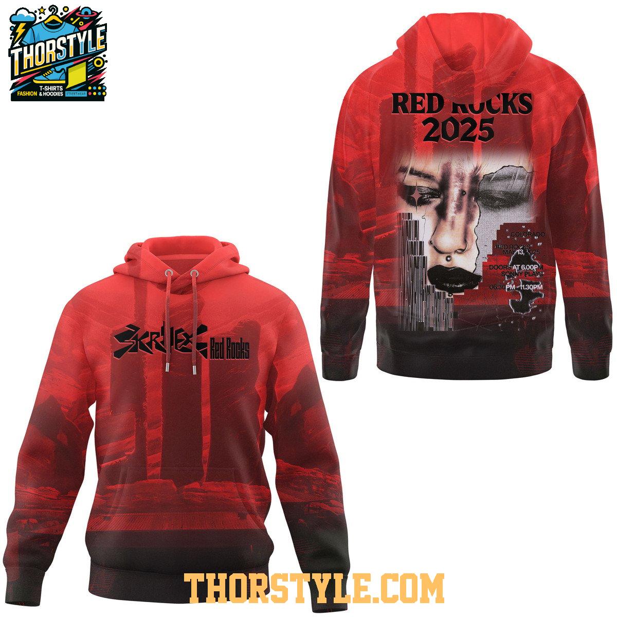 Skrillex Red Rocks 2025 Ready For The Show Hoodie T-Shirt Skrillex Red Rocks 2025 Ready For The Show Hoodie T-Shirt