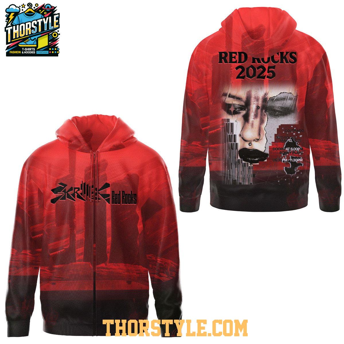 Skrillex Red Rocks 2025 Ready For The Show Hoodie T-Shirt Skrillex Red Rocks 2025 Ready For The Show Hoodie T-Shirt