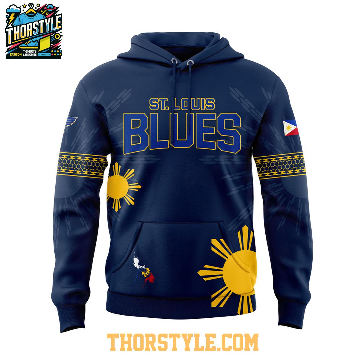 St. Louis Blues Filipino Heritage 2025 Let's Celebrate Hoodie T-Shirt St. Louis Blues Filipino Heritage 2025 Let's Celebrate Hoodie T-Shirt