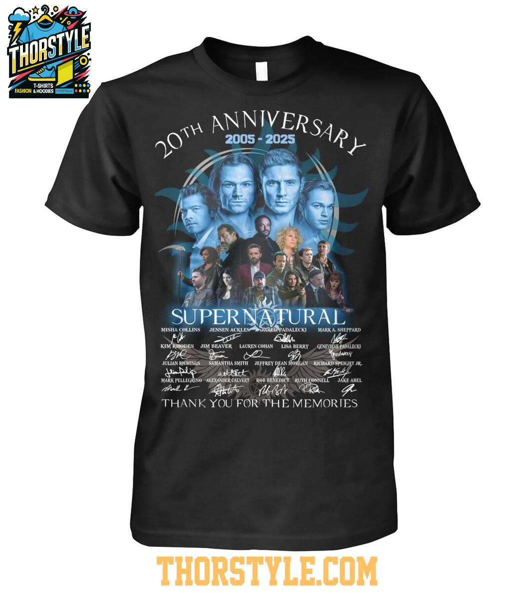 Supernatural 20th Anniversary Thank You For The Memories 2025 T-Shirt Supernatural 20th Anniversary Thank You For The Memories 2025 T-Shirt