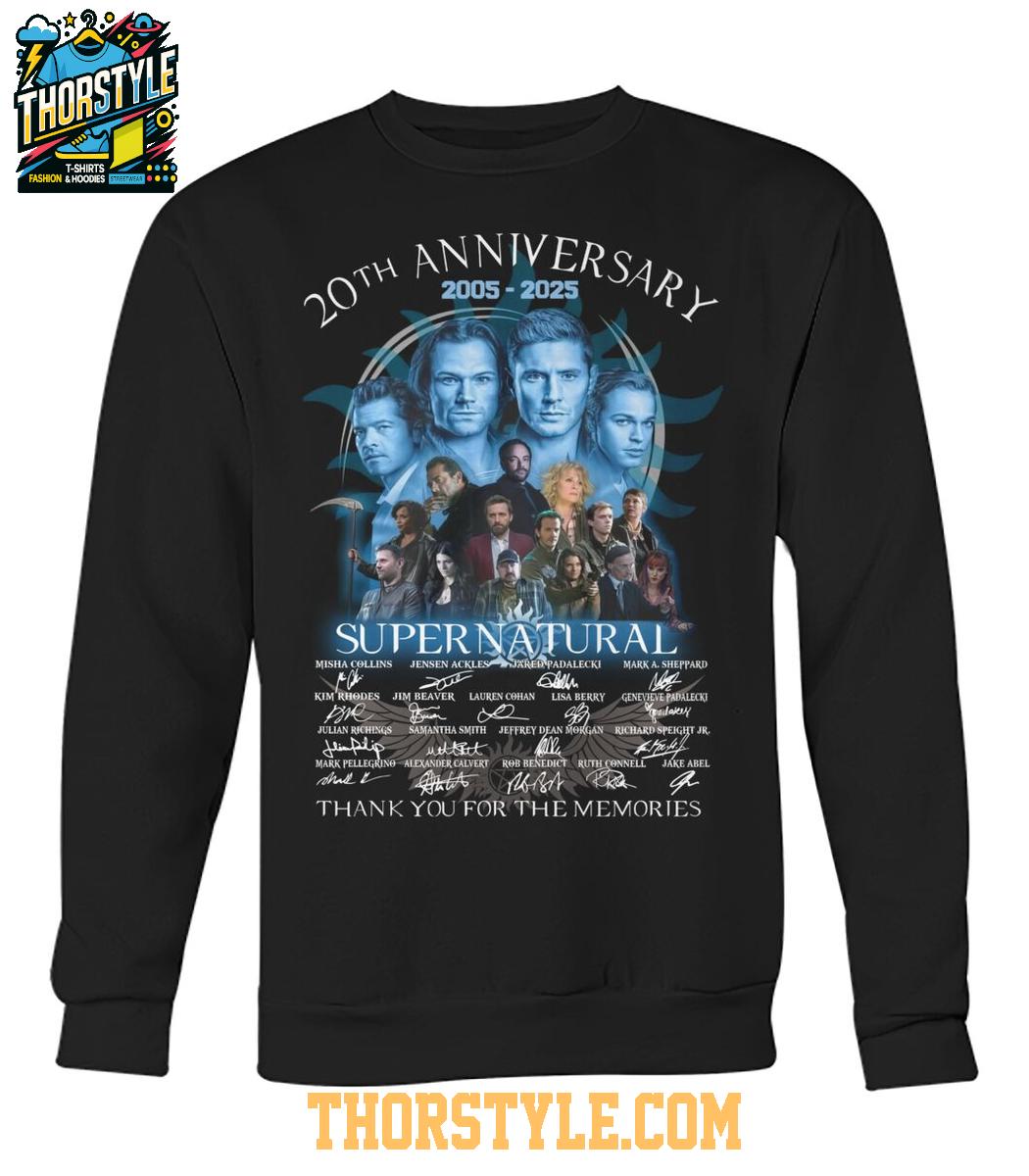 Supernatural 20th Anniversary Thank You For The Memories 2025 T-Shirt Supernatural 20th Anniversary Thank You For The Memories 2025 T-Shirt