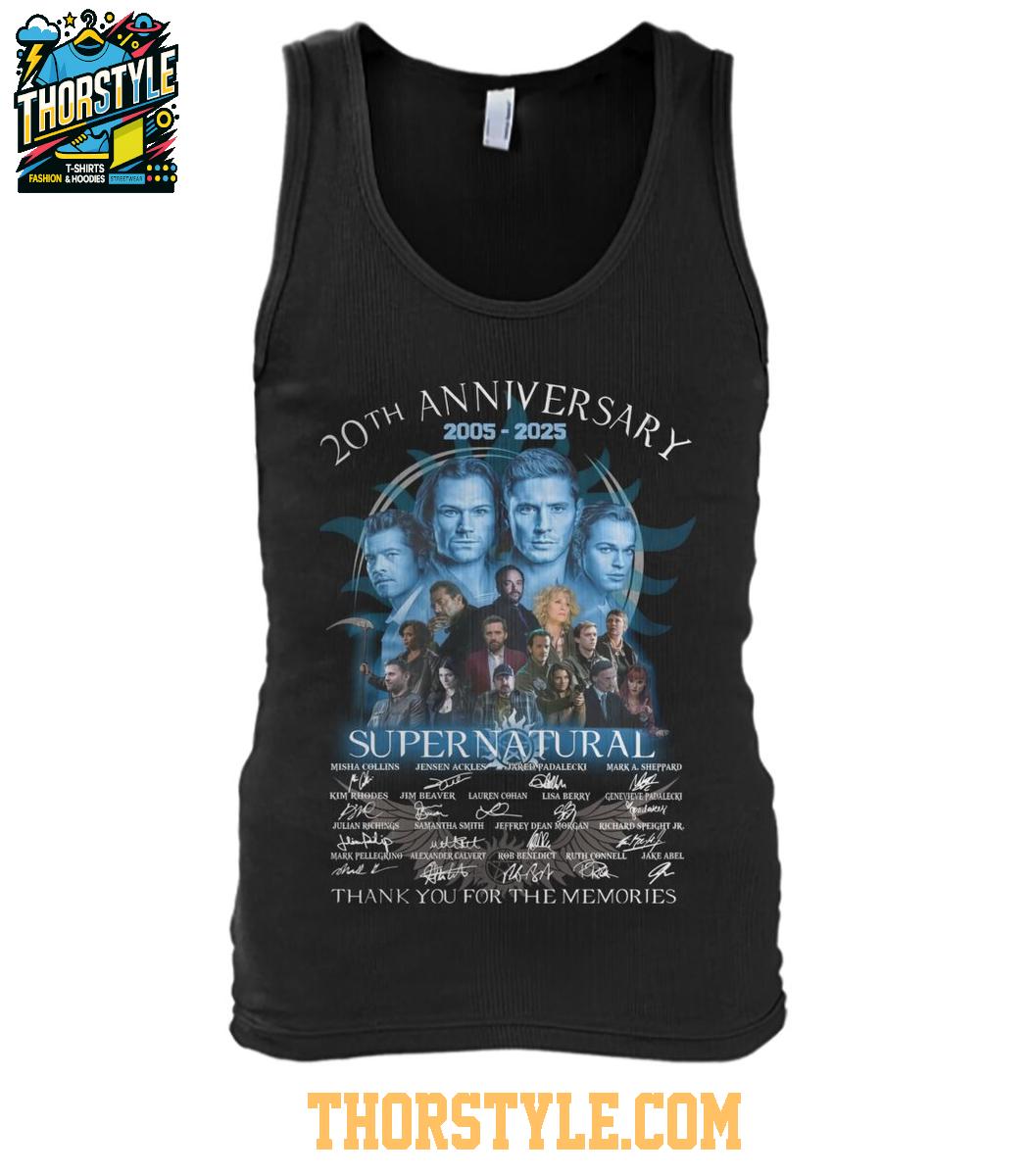 Supernatural 20th Anniversary Thank You For The Memories 2025 T-Shirt Supernatural 20th Anniversary Thank You For The Memories 2025 T-Shirt