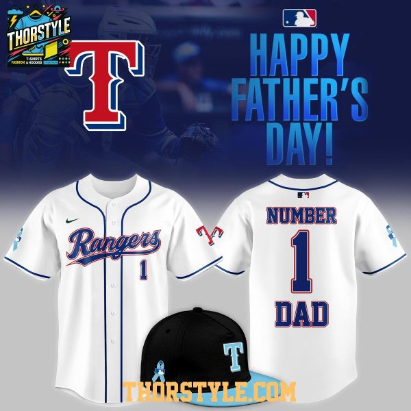Texas Rangers 2025 Father’s Day Number One Dad Celebrating Baseball Jersey