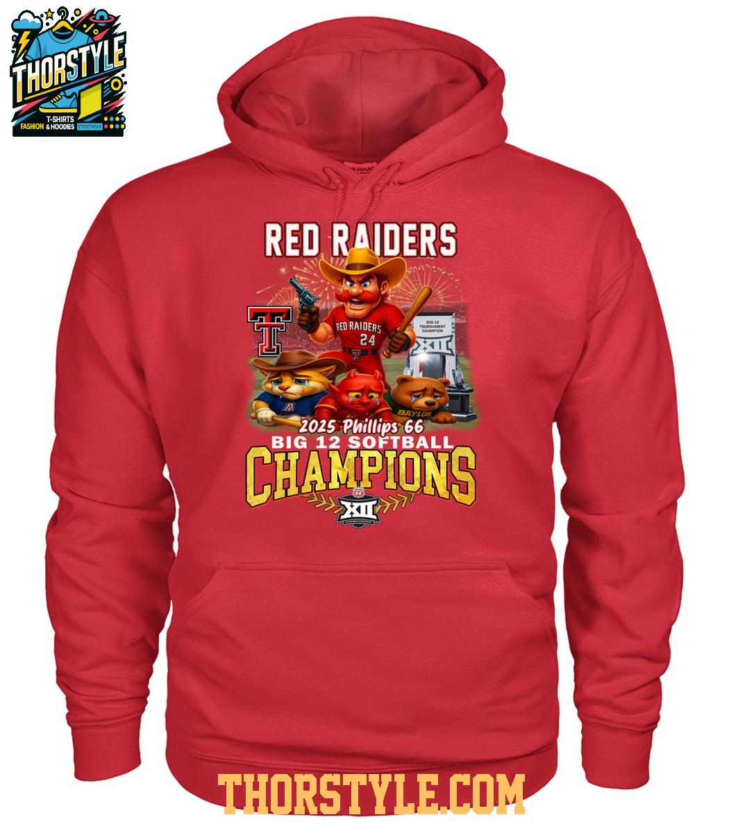 Texas Tech Red Raiders 2025 Big 12 Softball Champions Phillips 66 T-Shirt Texas Tech Red Raiders 2025 Big 12 Softball Champions Phillips 66 T-Shirt