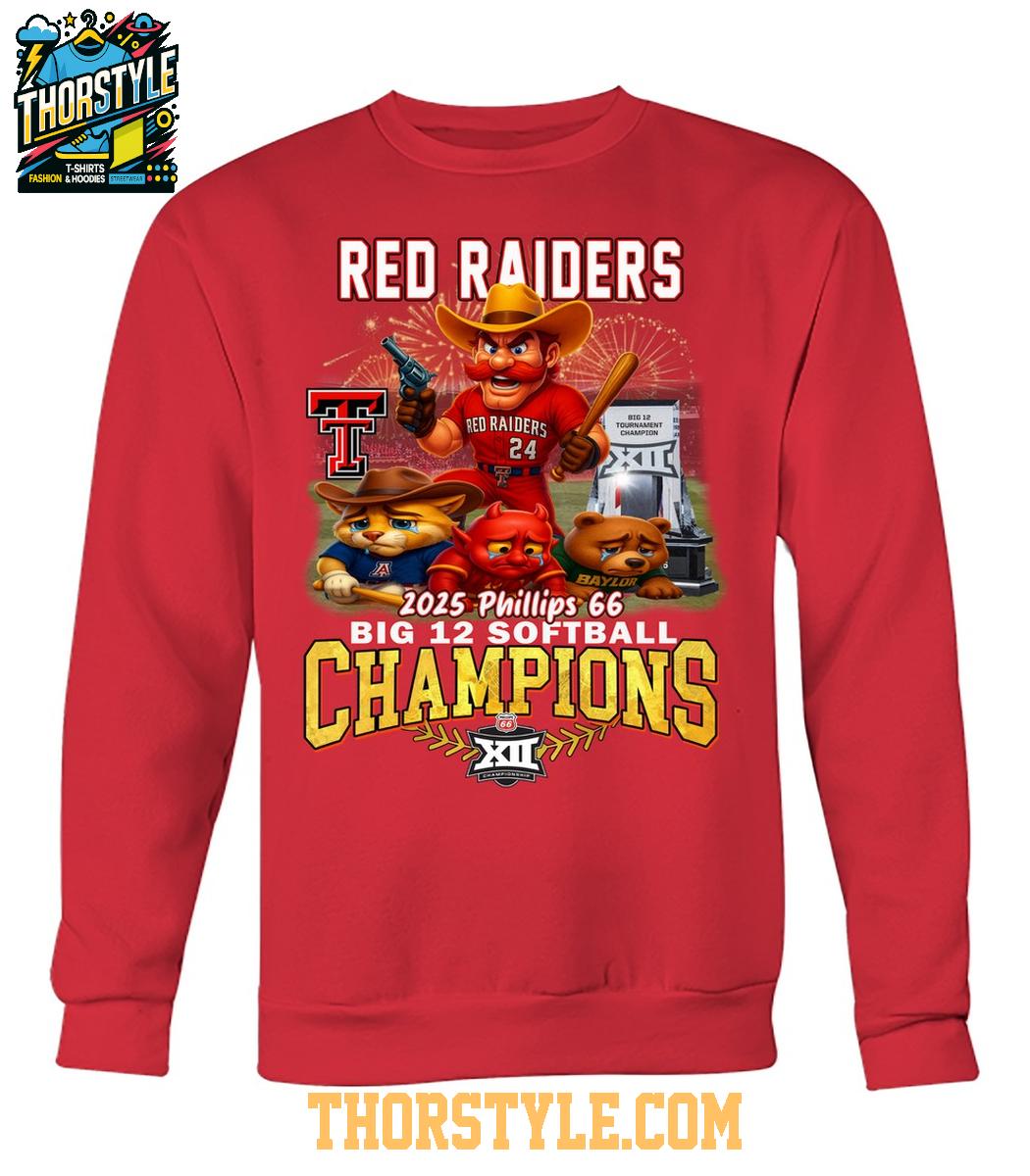 Texas Tech Red Raiders 2025 Big 12 Softball Champions Phillips 66 T-Shirt Texas Tech Red Raiders 2025 Big 12 Softball Champions Phillips 66 T-Shirt