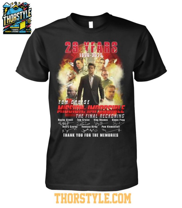 Tom Cruise Mission Impossible 1996-2025 Celebrating 29 Years Memories T-Shirt