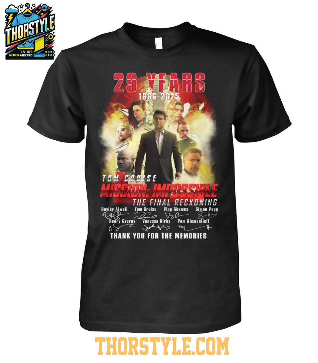 Tom Cruise Mission Impossible 1996-2025 Celebrating 29 Years Memories T-Shirt Tom Cruise Mission Impossible 1996-2025 Celebrating 29 Years Memories T-Shirt