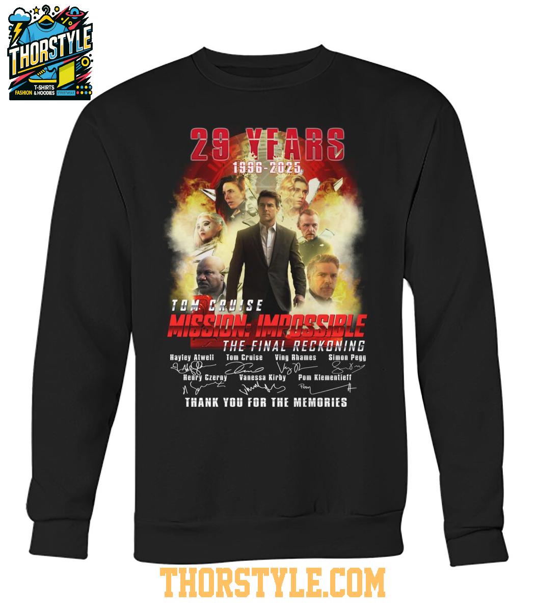Tom Cruise Mission Impossible 1996-2025 Celebrating 29 Years Memories T-Shirt Tom Cruise Mission Impossible 1996-2025 Celebrating 29 Years Memories T-Shirt