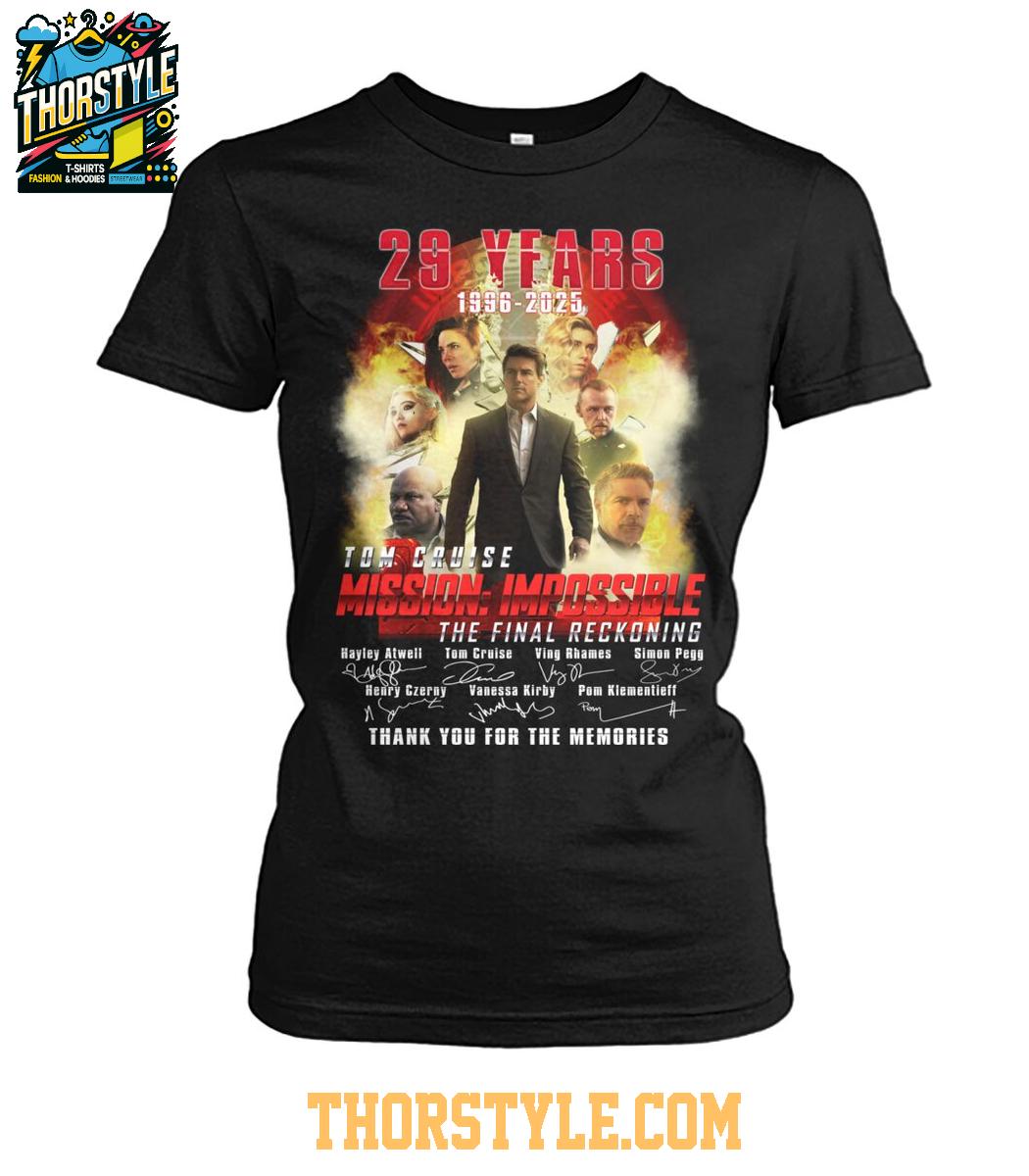 Tom Cruise Mission Impossible 1996-2025 Celebrating 29 Years Memories T-Shirt Tom Cruise Mission Impossible 1996-2025 Celebrating 29 Years Memories T-Shirt