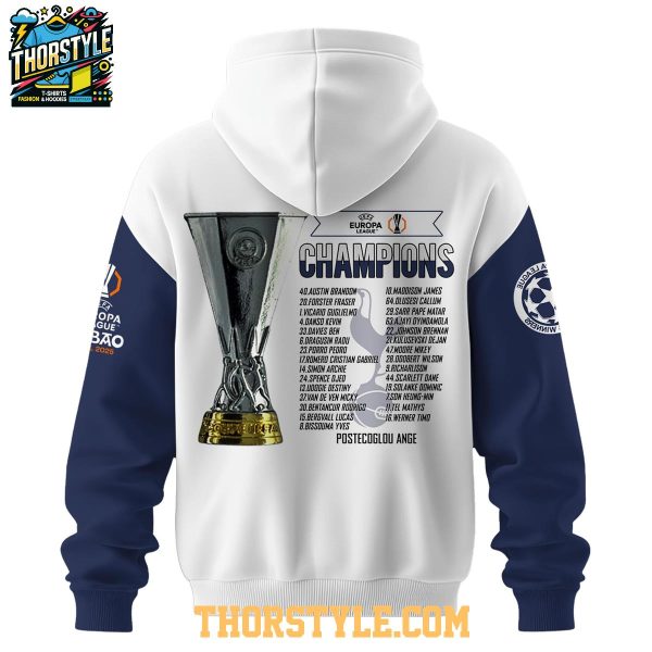 Tottenham Hotspurs Europa League 2024-2025 Champions Celebrating Hoodie T-Shirt