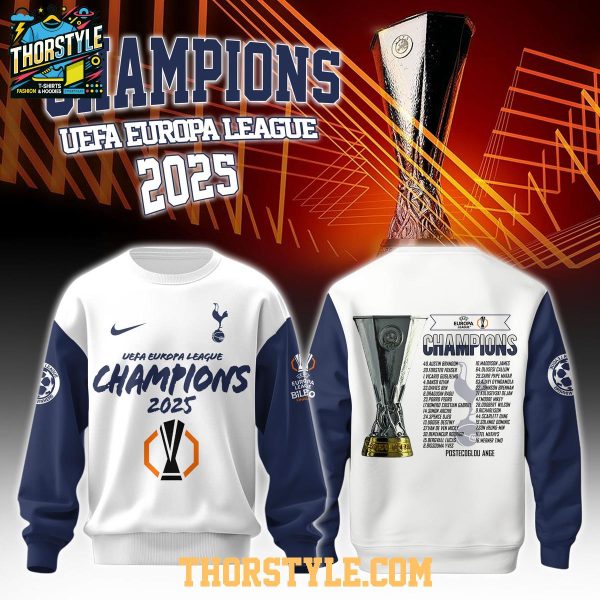 Tottenham Hotspurs Europa League 2024-2025 Champions Celebrating Hoodie T-Shirt