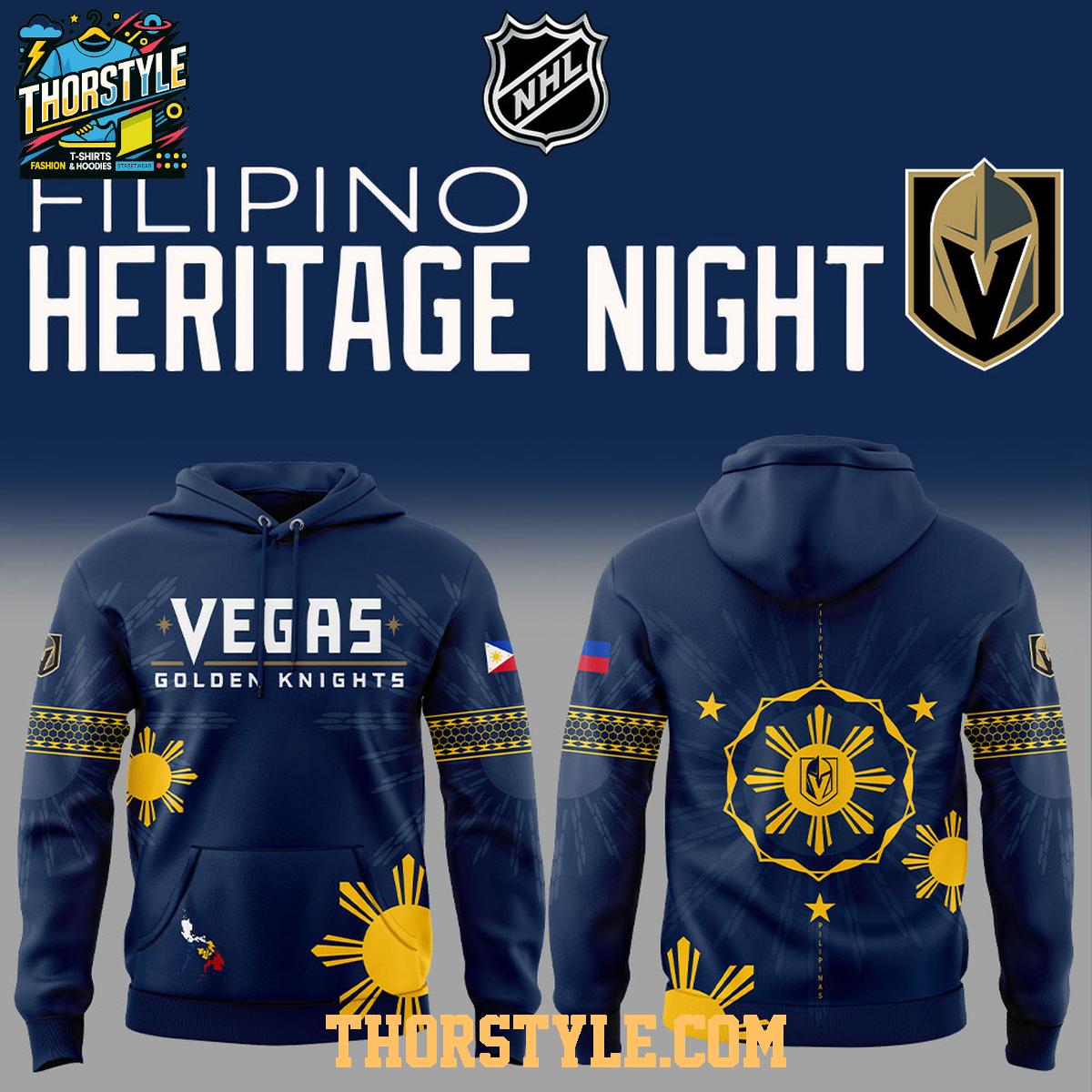 Vegas Golden Knights Filipino Heritage 2025 Let's Celebrate Hoodie T-Shirt Vegas Golden Knights Filipino Heritage 2025 Let's Celebrate Hoodie T-Shirt