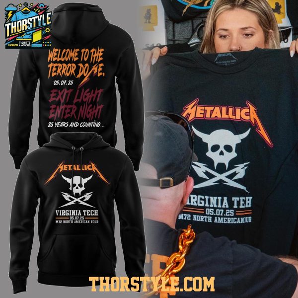 Virginia Tech Hokies Metallica M72 Exit Light Enter Night 2025 Hoodie T-Shirt