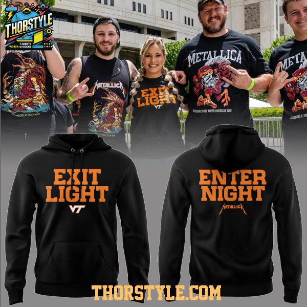 Virginia Tech Hokies Metallica M72 Tour 2025 Exit Light Enter Night Hoodie T-Shirt