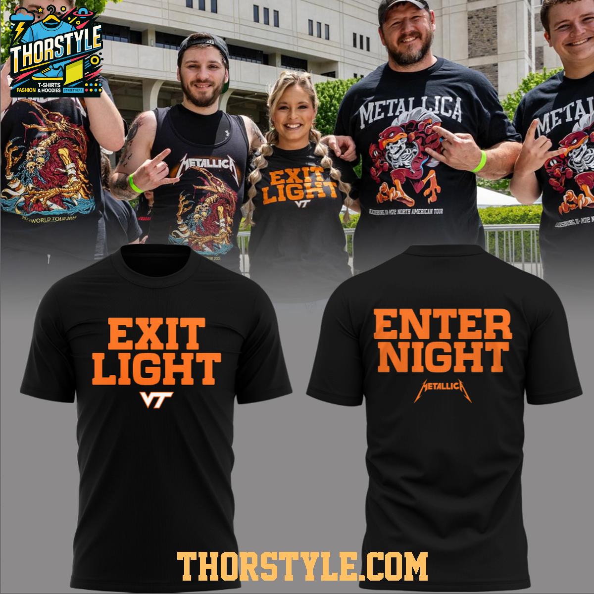 Virginia Tech Hokies Metallica M72 Tour 2025 Exit Light Enter Night Hoodie T-Shirt Virginia Tech Hokies Metallica M72 Tour 2025 Exit Light Enter Night Hoodie T-Shirt