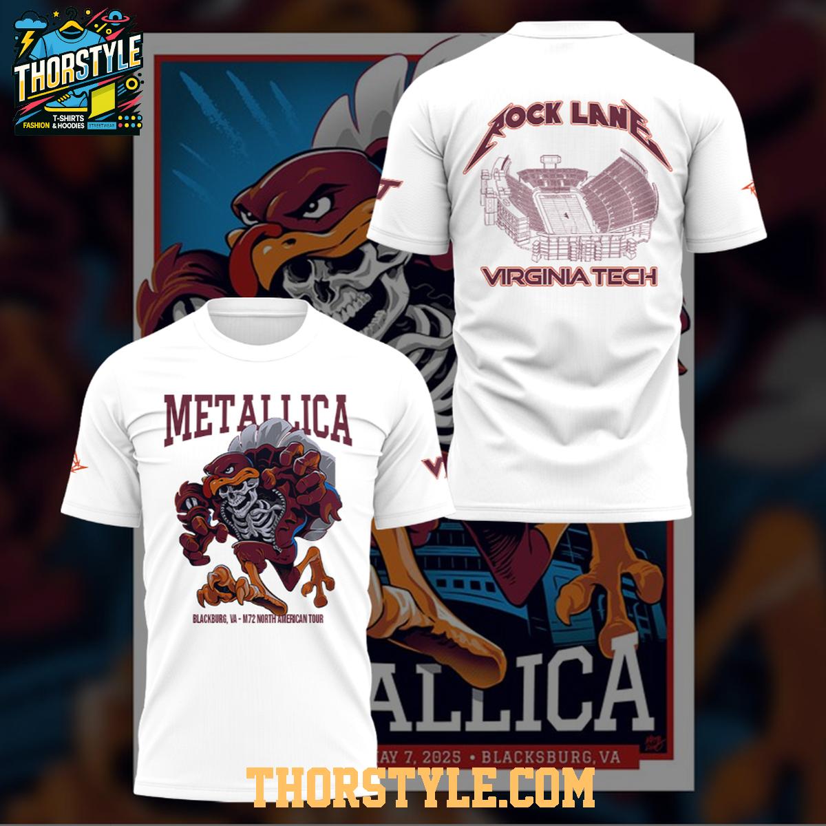 Virginia Tech Hokies Rock Lane Metallica M72 Take Over 2025 Hoodie T-Shirt Virginia Tech Hokies Rock Lane Metallica M72 Take Over 2025 Hoodie T-Shirt