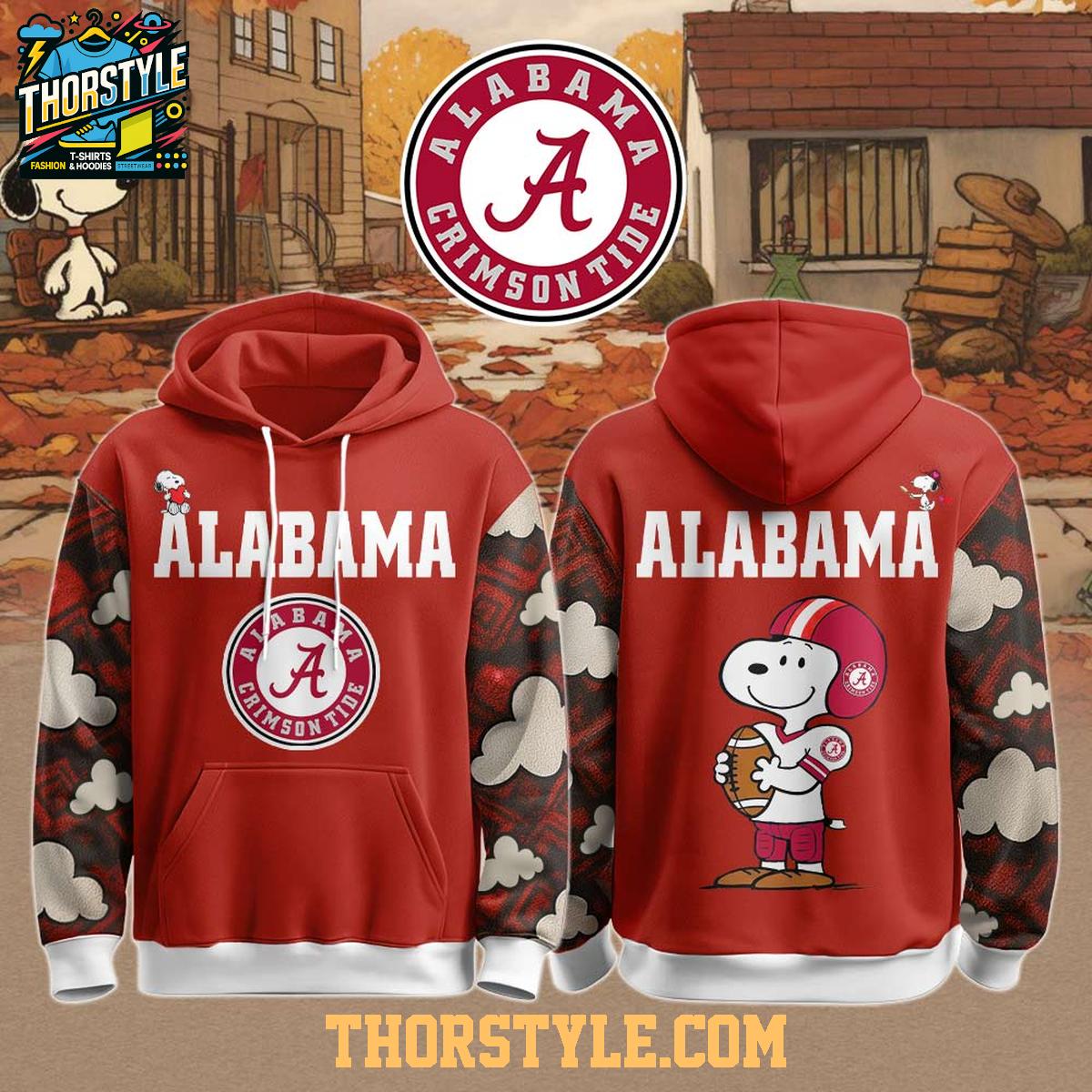Alabama Crimson Tide Snoopy Roll Tide Peanuts 2025 Hoodie T-Shirt Alabama Crimson Tide Snoopy Roll Tide Peanuts 2025 Hoodie T-Shirt