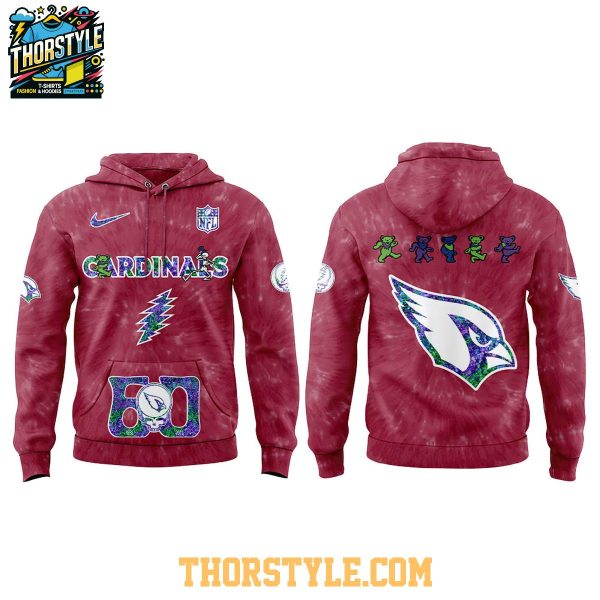 Arizona Cardinals NFL Grateful Dead Grateful 60 Years 2025 Hoodie T-Shirt
