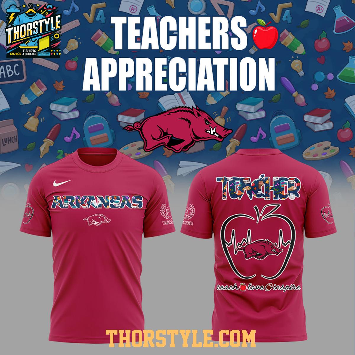 Arkansas Razorbacks Teachers 2025 Day Of Appreciation Hoodie T-Shirt Arkansas Razorbacks Teachers 2025 Day Of Appreciation Hoodie T-Shirt