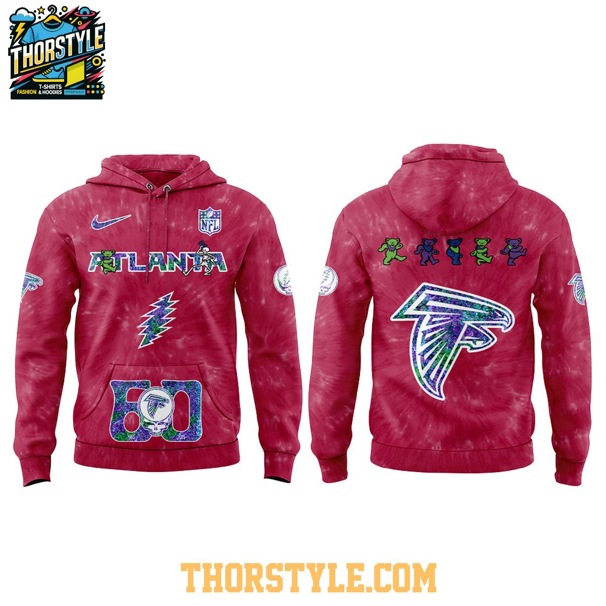 Atlanta Falcons NFL Grateful Dead Grateful 60 Years 2025 Hoodie T-Shirt Atlanta Falcons NFL Grateful Dead Grateful 60 Years 2025 Hoodie T-Shirt