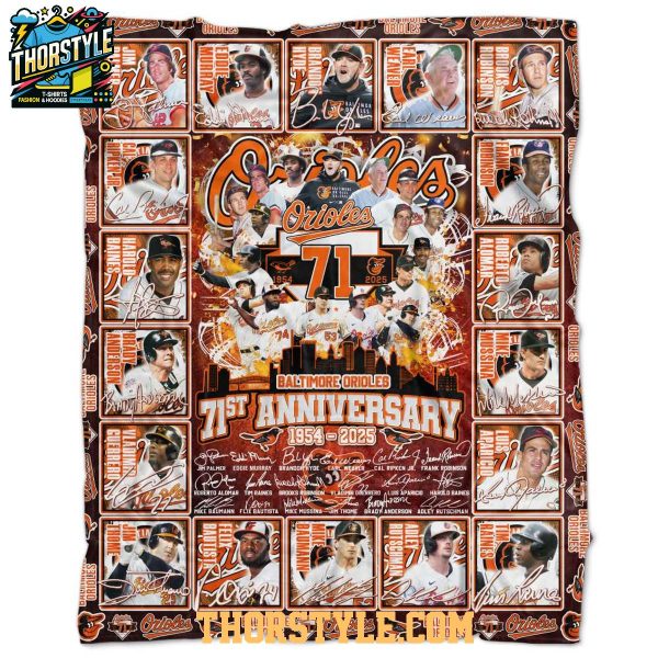 Baltimore Orioles 71st Anniversary 1954-2025 Fleece Blanket Quilt Baltimore Orioles 71st Anniversary 1954-2025 Fleece Blanket Quilt