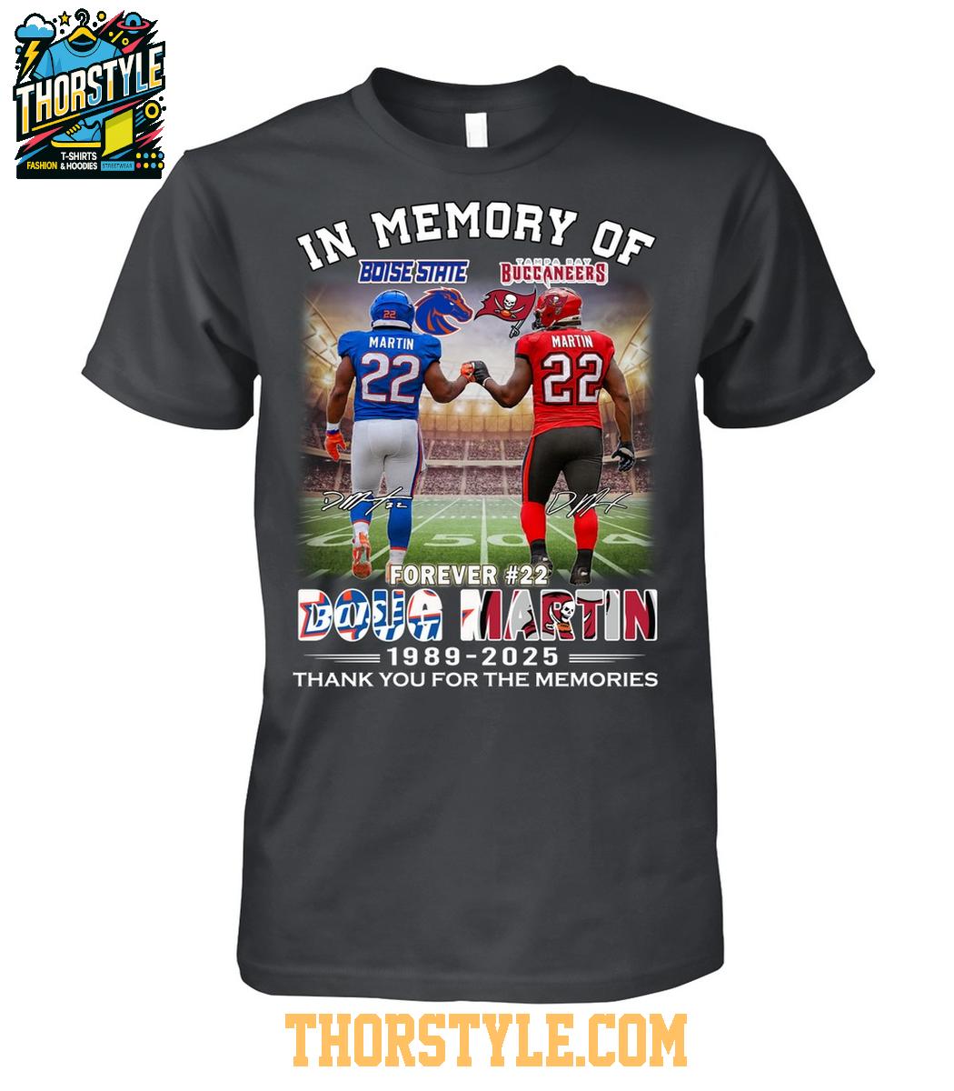 Boise State Broncos Tampa Bay Buccaneers Doug Martin 4ever Memories 2025 T-Shirt Boise State Broncos Tampa Bay Buccaneers Doug Martin 4ever Memories 2025 T-Shirt