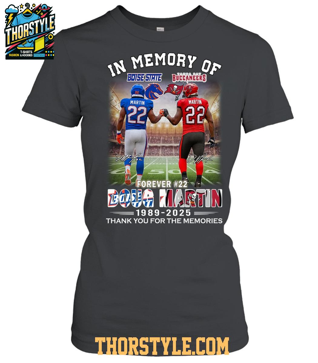 Boise State Broncos Tampa Bay Buccaneers Doug Martin 4ever Memories 2025 T-Shirt Boise State Broncos Tampa Bay Buccaneers Doug Martin 4ever Memories 2025 T-Shirt