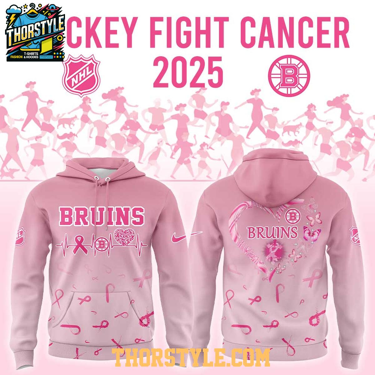 Boston Bruins Breast Cancer Awareness Month 2025 October Fighting Hoodie T-Shirt Boston Bruins Breast Cancer Awareness Month 2025 October Fighting Hoodie T-Shirt