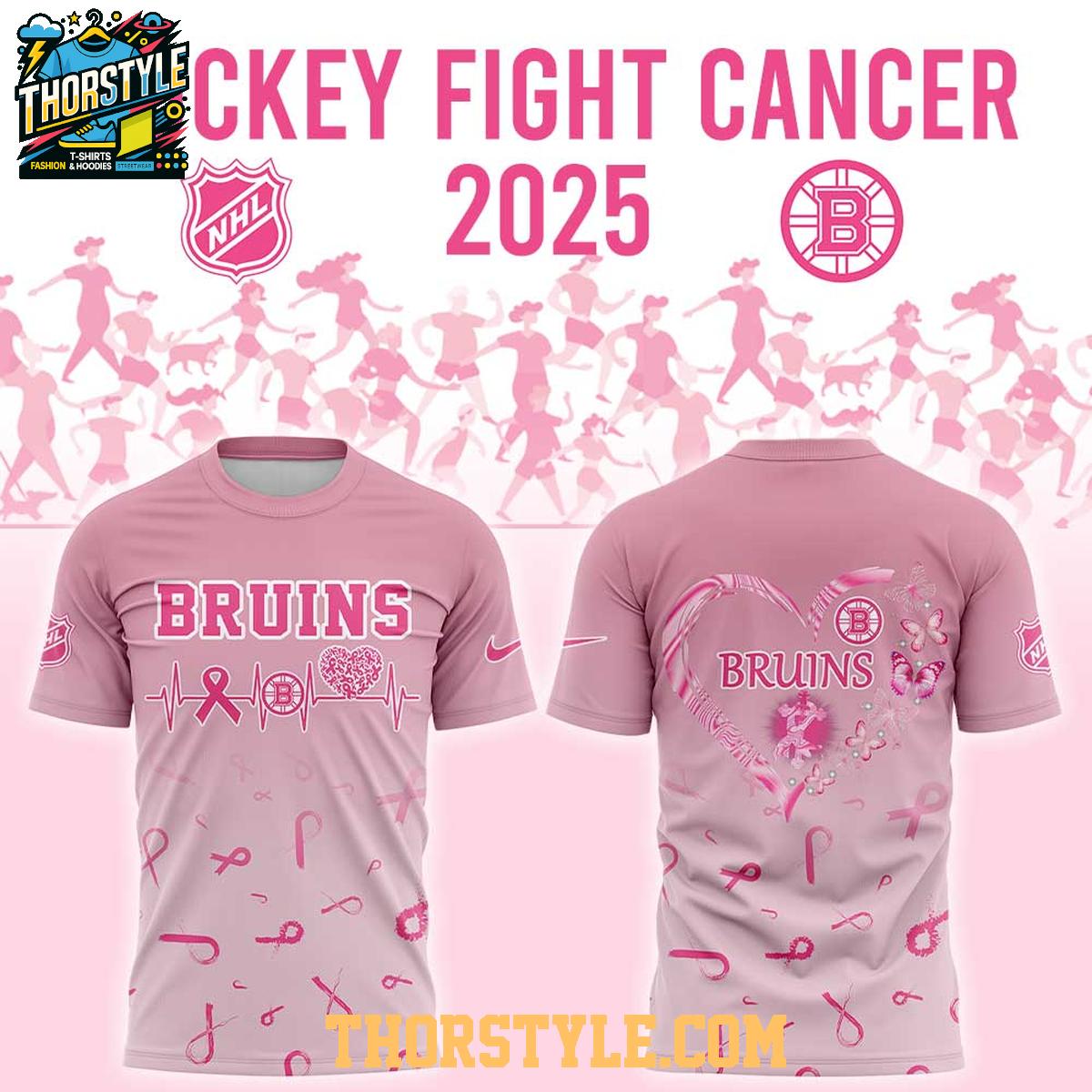 Boston Bruins Breast Cancer Awareness Month 2025 October Fighting Hoodie T-Shirt Boston Bruins Breast Cancer Awareness Month 2025 October Fighting Hoodie T-Shirt