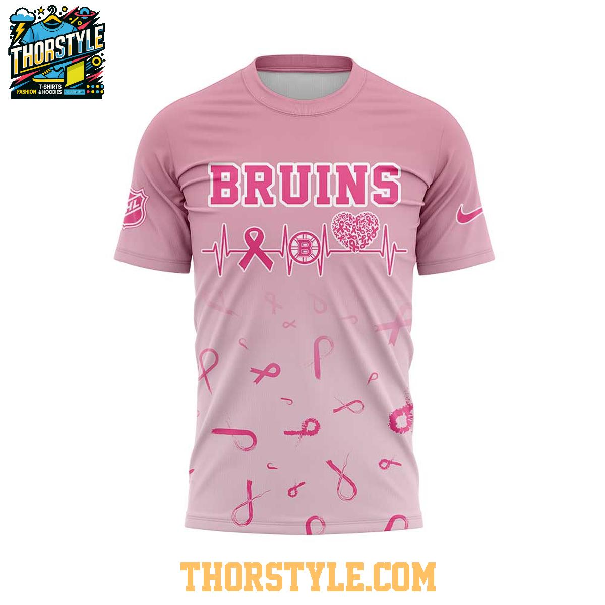 Boston Bruins Breast Cancer Awareness Month 2025 October Fighting Hoodie T-Shirt Boston Bruins Breast Cancer Awareness Month 2025 October Fighting Hoodie T-Shirt