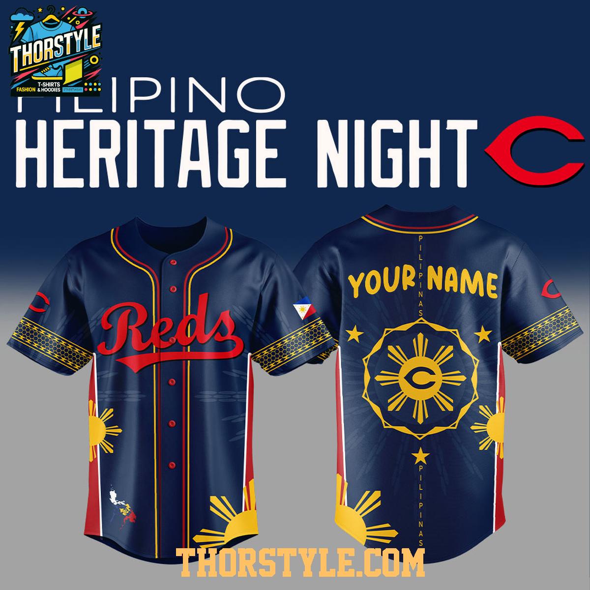 Cincinnati Reds Pinoy Filipino Heritage 2025 Culture Baseball Jersey Cincinnati Reds Pinoy Filipino Heritage 2025 Culture Baseball Jersey