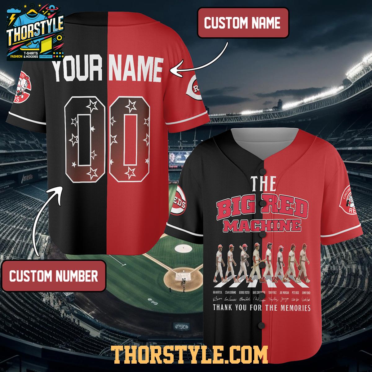 Cincinnati Reds Since 1882 Thank You Personalized Baseball Jersey Cincinnati Reds Since 1882 Thank You Personalized Baseball Jersey