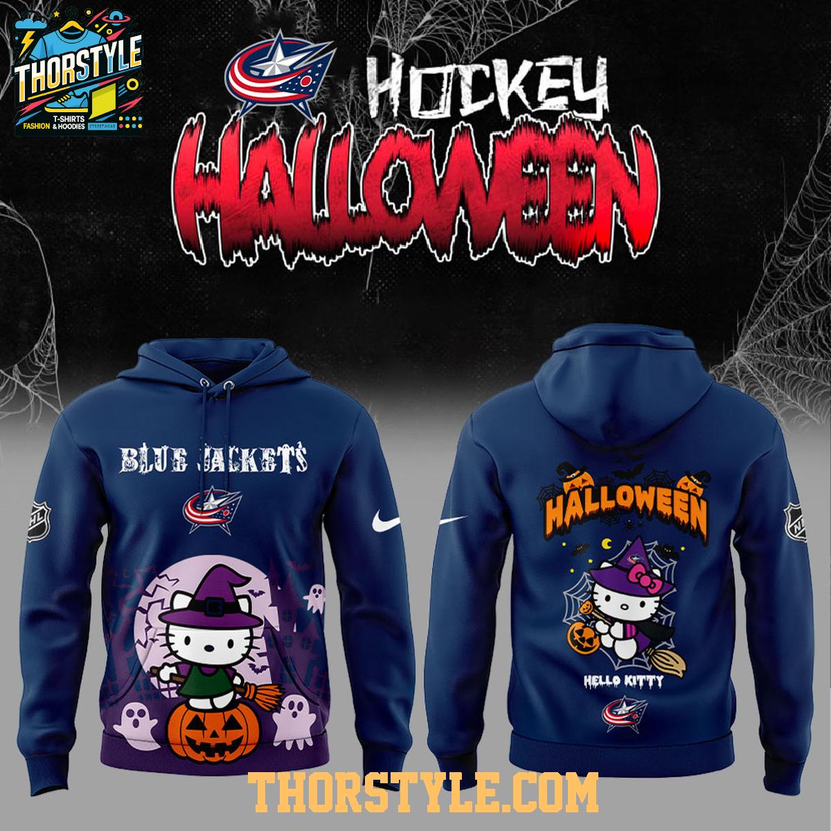 Columbus Blue Jackets Hello Kitty Happy Halloween 2025 Spooky Time Hoodie T-Shirt Columbus Blue Jackets Hello Kitty Happy Halloween 2025 Spooky Time Hoodie T-Shirt