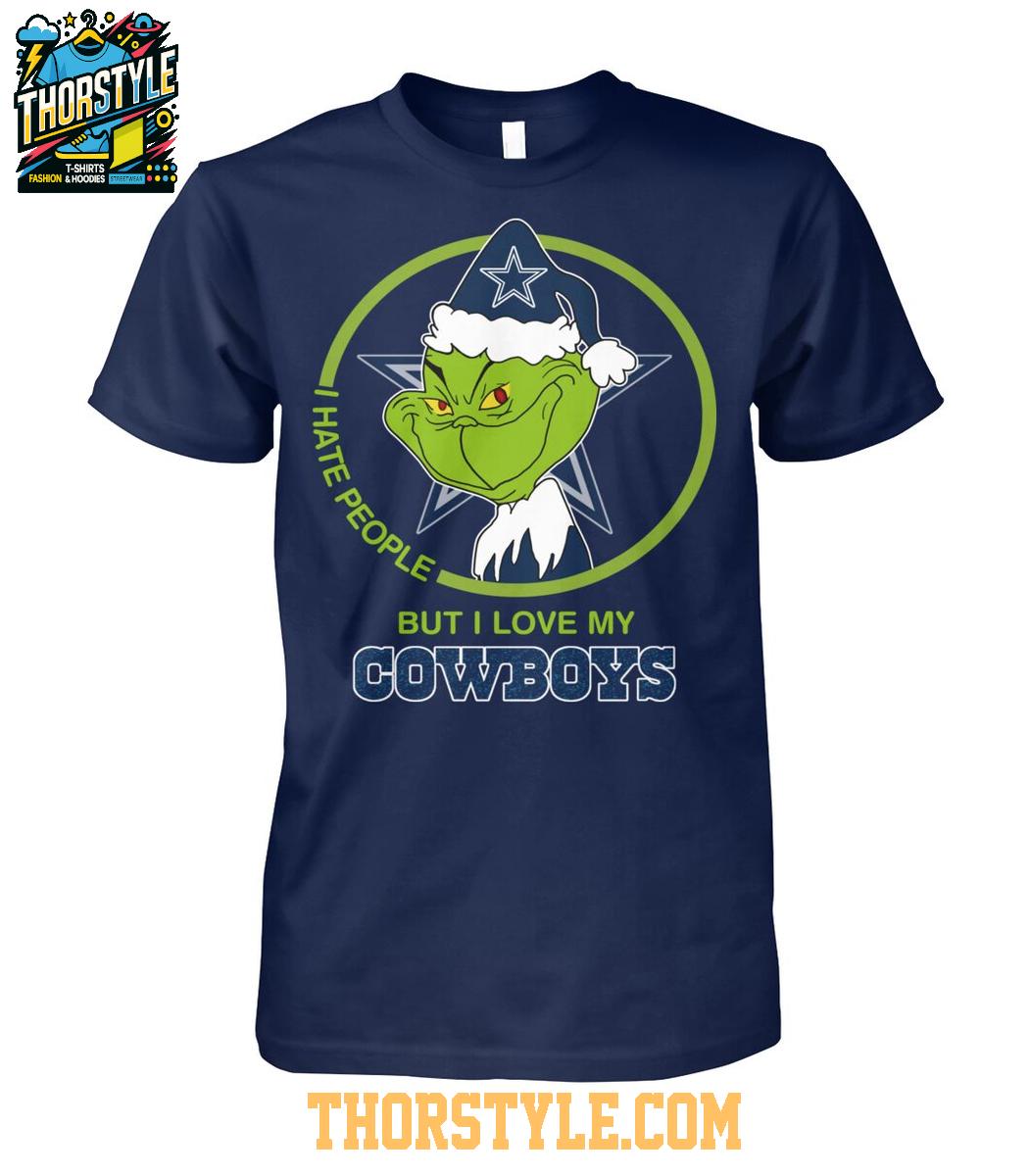 Dallas Cowboys Grinch Hates People But Loves Football Xmas 2025 T-Shirt Dallas Cowboys Grinch Hates People But Loves Football Xmas 2025 T-Shirt