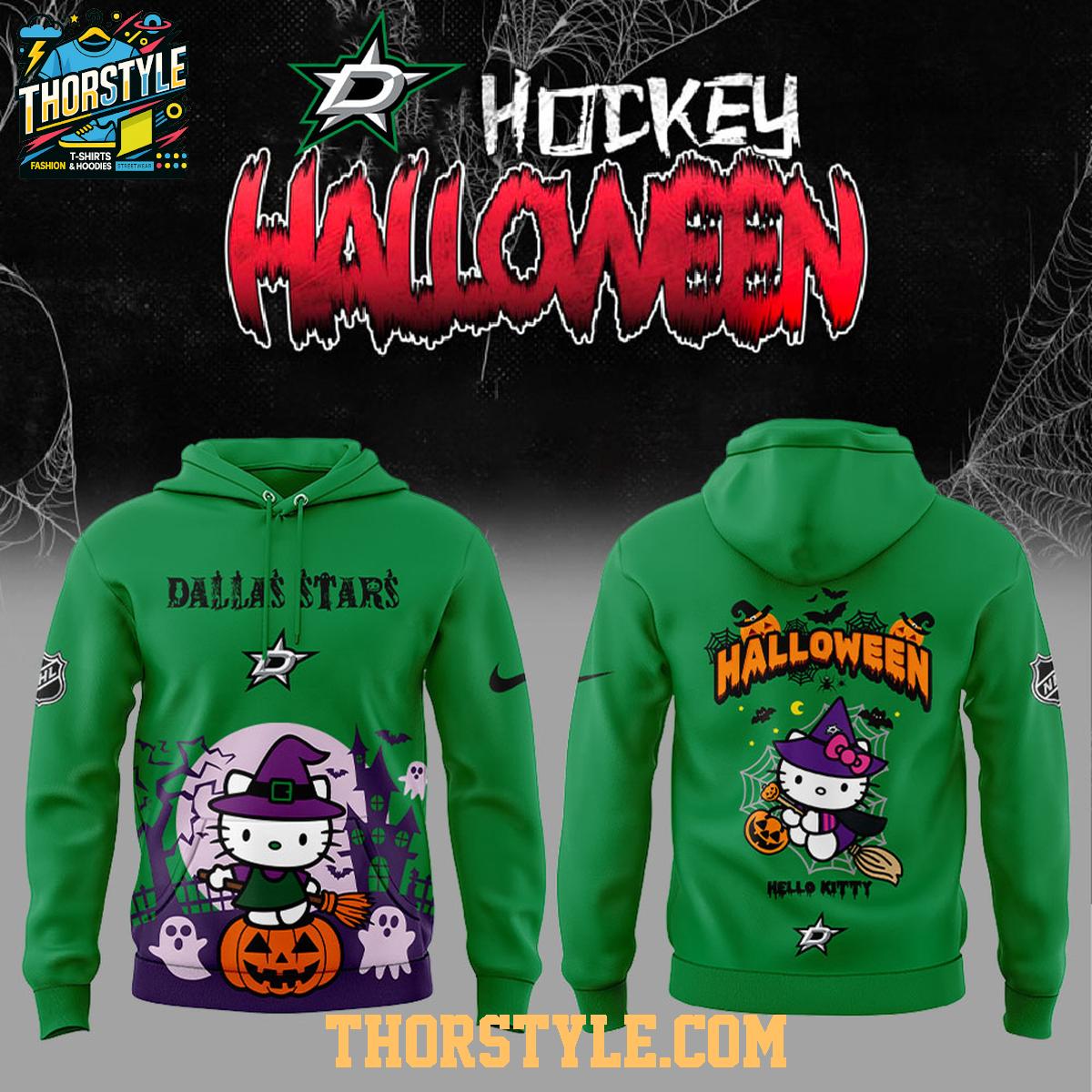Dallas Stars Hello Kitty Happy Halloween 2025 Spooky Time Hoodie T-Shirt Dallas Stars Hello Kitty Happy Halloween 2025 Spooky Time Hoodie T-Shirt