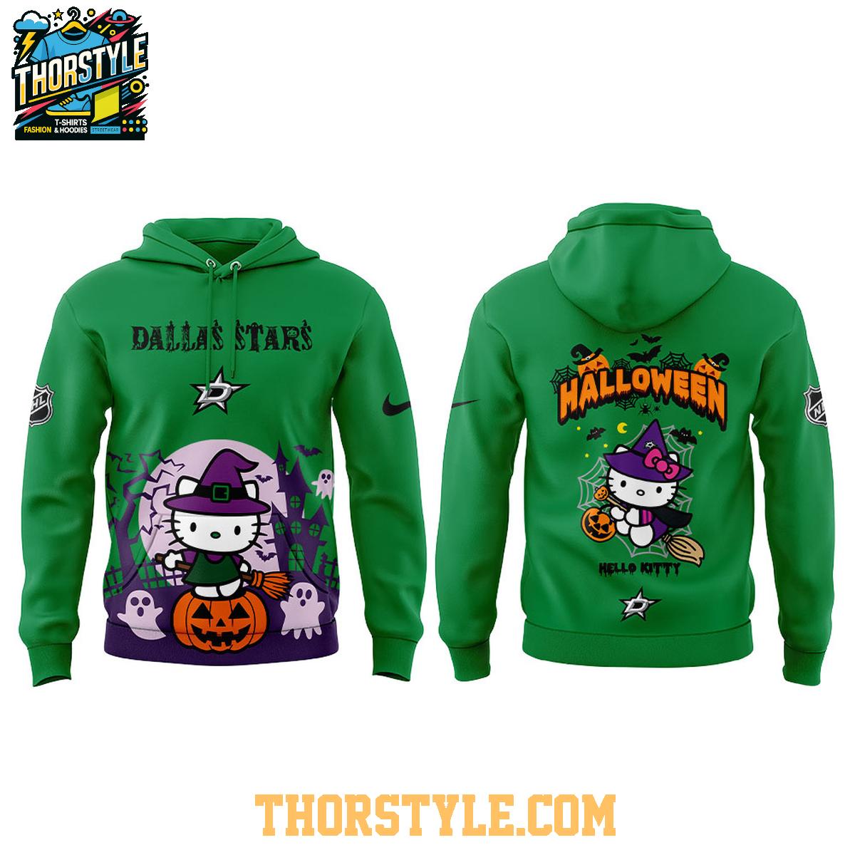Dallas Stars Hello Kitty Happy Halloween 2025 Spooky Time Hoodie T-Shirt Dallas Stars Hello Kitty Happy Halloween 2025 Spooky Time Hoodie T-Shirt