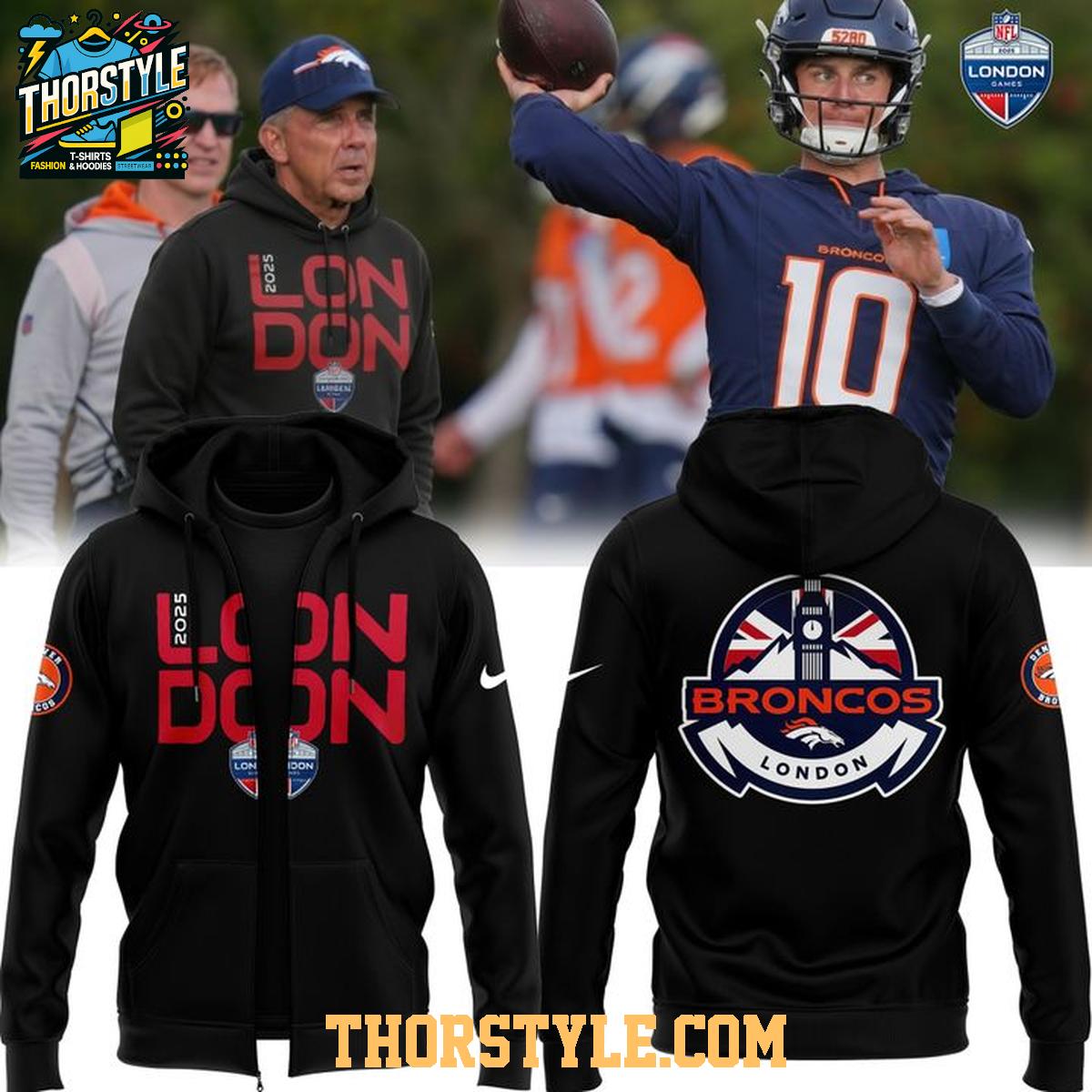 Denver Broncos NFL London Game 2025 Celebration Winning Path Hoodie T-Shirt Denver Broncos NFL London Game 2025 Celebration Winning Path Hoodie T-Shirt