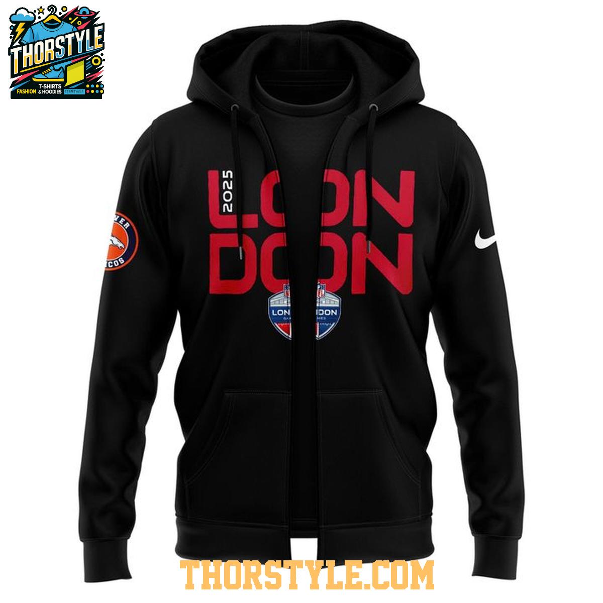 Denver Broncos NFL London Game 2025 Celebration Winning Path Hoodie T-Shirt Denver Broncos NFL London Game 2025 Celebration Winning Path Hoodie T-Shirt